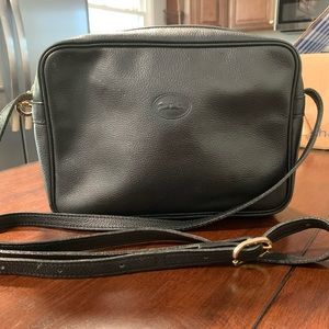 Vintage Longchamp Black Pebbled Leather Crossbody